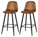 Ensemble vintage de 2 tabourets de bar avec repose-pieds, 76 cm de haut, revêtement en suède, pieds en métal