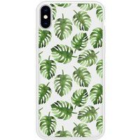Verstevigd hoesje met sublimatie bedrukking, compatibel met Apple iPhone X Feuilles de monstera