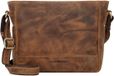 GREENBURRY Schoudertas Vintage Crossbody Bag Leer Bruin