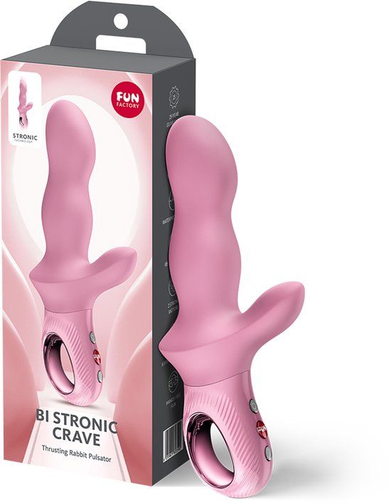 Fun Factory Bi Stronic Crave | stotende rabbitvibrator voor vrouwen | stootbeweging & clitorisstimulatie | 8 stoot- & 6 vibratieprogramma's | IPX7 | USB-C | Roze