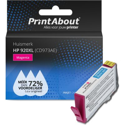 PrintAbout   Huismerk HP 920XL (CD973AE) Inktcartridge Magenta Hoge capaciteit