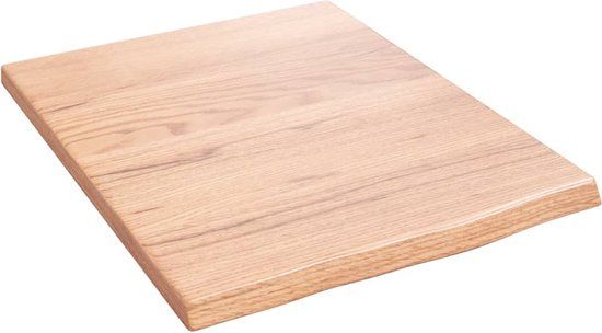 vidaXL Wandschap - 40x50x2 cm - Behandeld Massief Eikenhout - Lichtbruin
