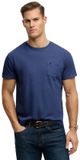 Superdry T-shirt Cotton Classic Linen Pkt Tee M1012371a K3z Montauk Blue Mannen Maat - M