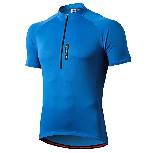 feiXIANG Fietsshirt voor heren, korte mouwen, fietskleding voor mannen, ademende cycling jersey wielersport kleding