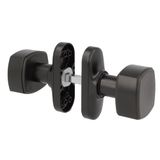 Amig Set vierkante deurknoppen met smalle plaat model 6807-81 x 31 mm - Zwart aluminium