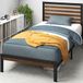 ZINUS Kai Bedframe van bamboe en metaal, 23 cm hoog, latten van staal, eenvoudige montage, 90 x 190 cm