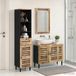 Maison Exclusive - Ensemble de 3 meubles de salle de bain, finition naturelle, dimensions 38 x 33 x 160 cm