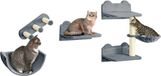 PawHut Mur d'escalade pour chat Panneau de particules, Polyester-40L x 28l x 73H cm-Gris