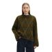 SELECTED Pullover olive green / dark green / white