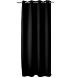 ED ENJOY HOME Rideau occultant avec œillets argentés, noir, 140 x 240 cm, 100% polyester, tissu certifié Oeko-Tex, collection réglisse