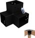 Gezu Impex Paalverbinder Y 91 x 91 mm | Set van 4 Zwart Poedergecoat Hoekverbinder