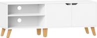 VASAGLE meuble TV, meuble TV avec 2 portes, 140 cm de long, meuble TV pour téléviseurs jusqu'à 65 pouces, avec étagère réglable, adapté au salon et à la salle à manger