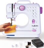 Crafts&Co Crafts & Co Naaimachine voor Kinderen en Beginners - Wit Roze | 12 Steken