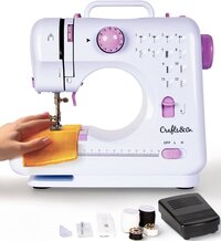 Crafts&Co Crafts & Co Naaimachine voor Kinderen en Beginners - Wit Roze | 12 Steken