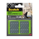 Scotch® Patin glisseur alvéolé adhésif Gris 35 x 24mm