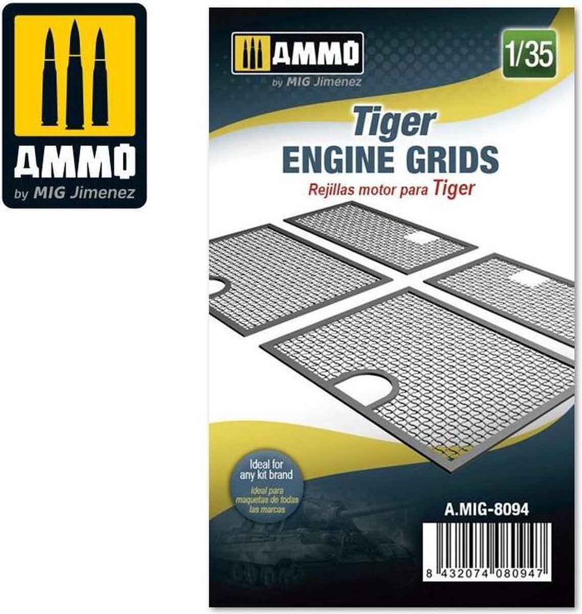 mig Tiger Engine Grids - Scale 1/35 - Ammo by Jimenez - A.MIG-8094