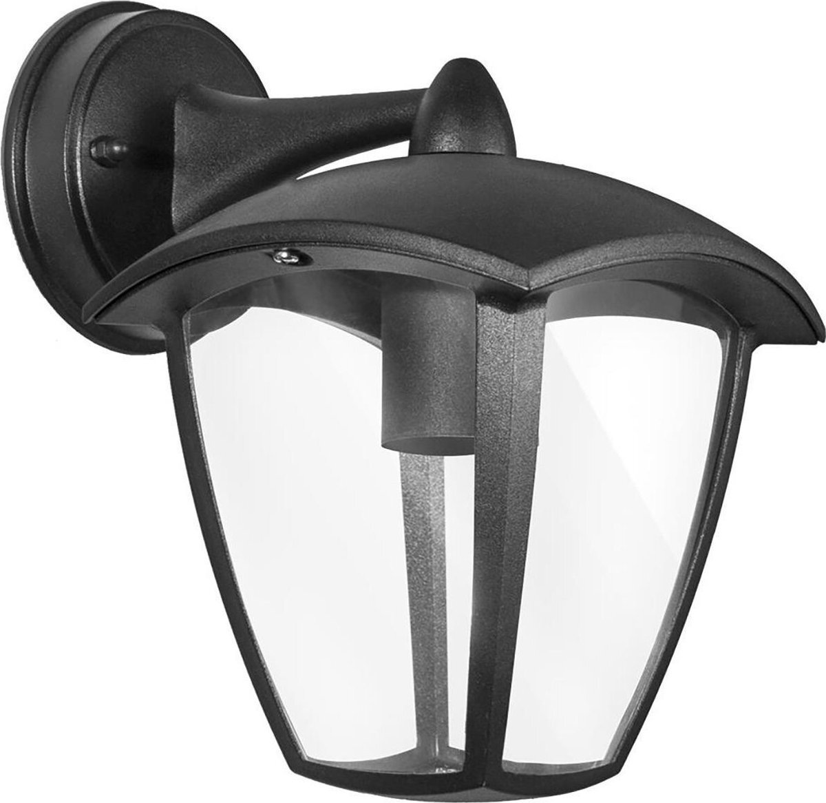 Qualu LED Tuinverlichting - Buitenlamp Nostalgisch - Igia Nuosta Down - E27 Fitting - Mat Zwart - Aluminium