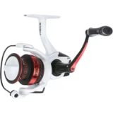 Abu Garcia Max Pro Spinning Reel, Zoetwater visser Snoekbaars Snoekbaars, Aluminium Spoel, Robuust Ambidexter 2500S Reel Maat 6.2:1 Gear Ratio Wit Rood