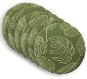 vidaXL - Kussensloop - 6 stuks - HEERLEN - Blad - Design - Ø 50 cm - Polyester