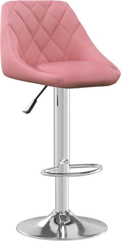 vidaXL Barkruk fluweel roze