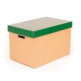ONLY BOXES Opbergdozen met groen deksel, kartonnen verhuis- en opbergdozen met handgrepen, zeer stevig karton, 53,2 x 33,1 x 32,5 cm (l x b x h) in cm, 2 stuks
