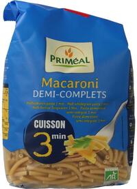 Primeal Macaroni halfvolkoren snelkook 3 minuten bio 500g