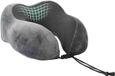 vidaXL Coussin de voyage pour le cou Gris Mousse à mémoire de forme 27 x 26 x 14 cm
