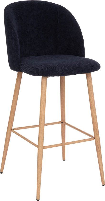 Royal Barkruk - Donker Blauw - Ribstof - Scandinavisch & Basic