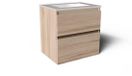 Saniclass Prime Vita Badkamermeubelset - 60x46x60cm - keramische wastafel glans wit - 1 wasbak - zonder kraangat - 2 lades - licht eiken