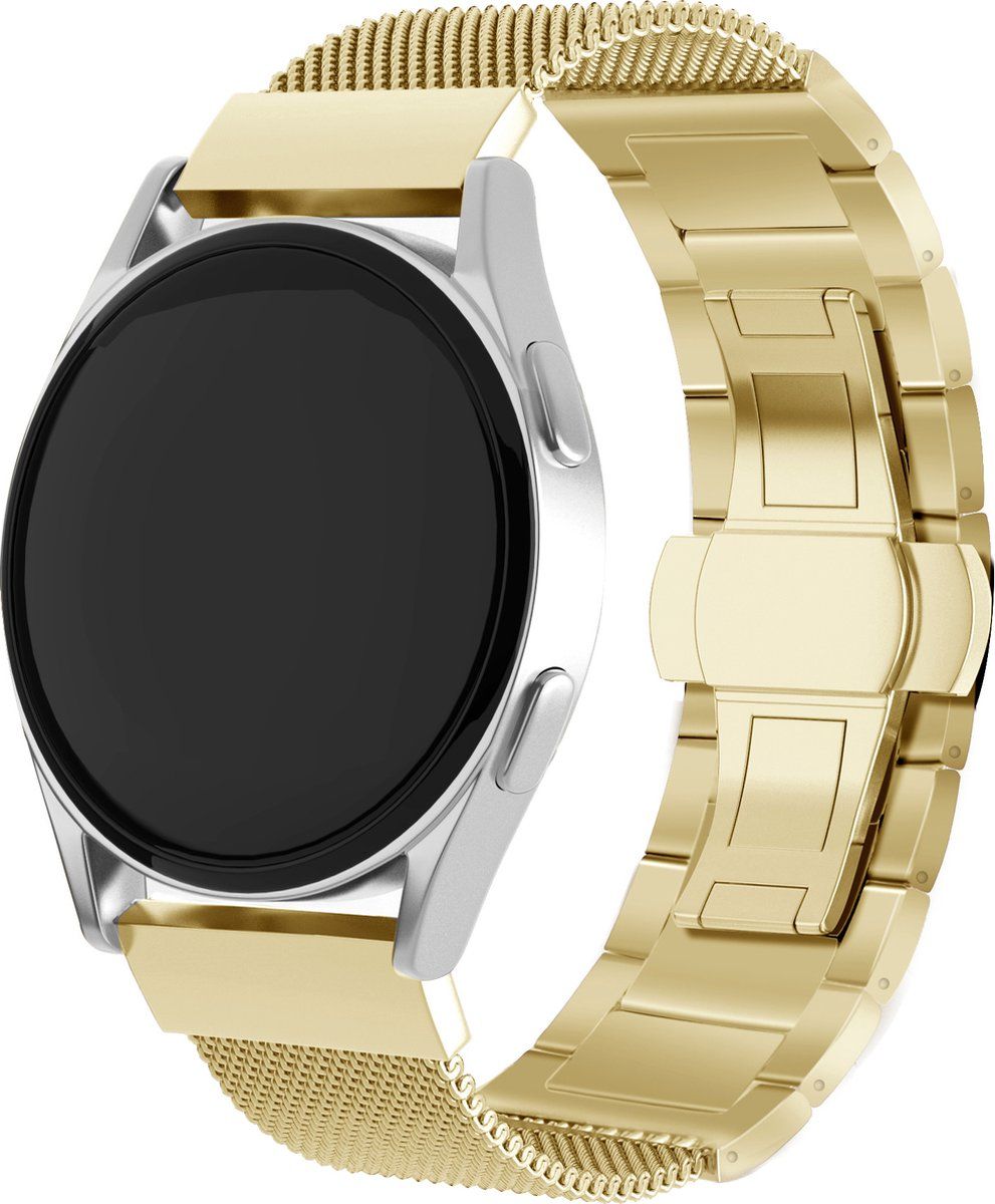 Strap-it Samsung Galaxy Watch 42mm stalen Milanese band - goud