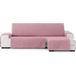 ECOMMERC3 Chaise longue-bankhoes, extra rechts, universeel en veelzijdig – chaise longue-bankhoes, kleur: roze, eenvoudig aan te brengen, voor rugleuning, zitting en armleuningen