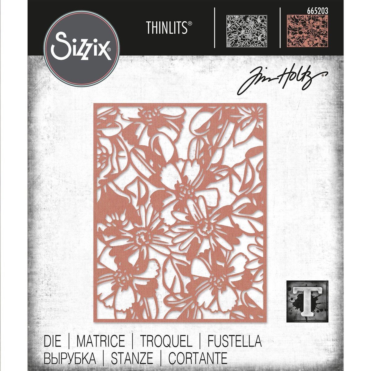 Sizzix Thinlits Die 665203 Flowery by Tim Holtz One Size, Multicolour