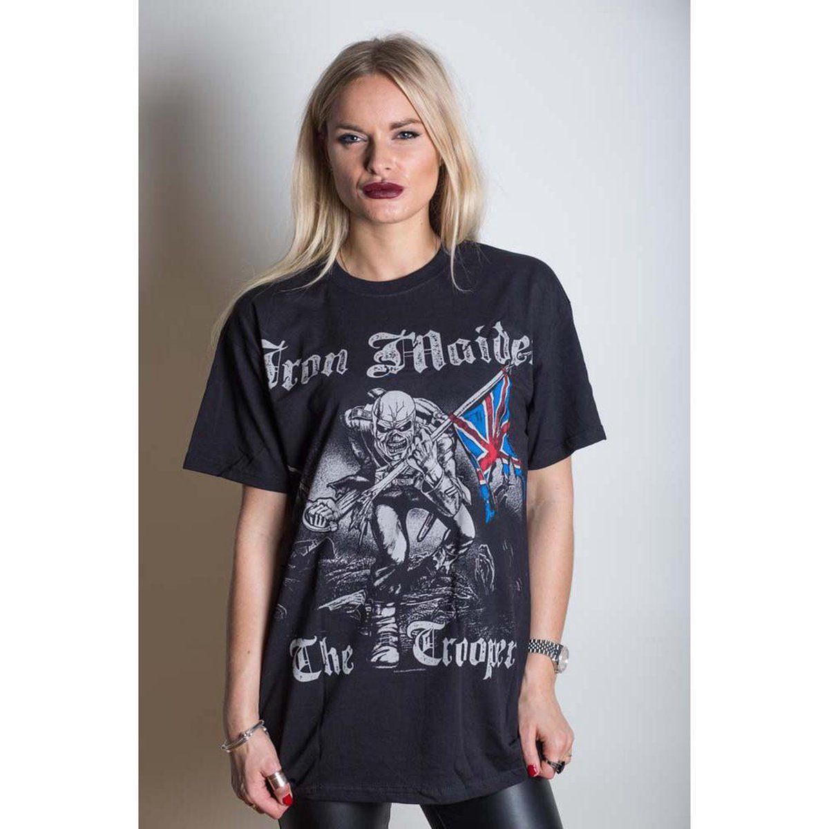 Rocks-Off Iron Maiden Heren T-shirt - Sketched Trooper Zwart - L - Katoen
