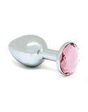 Rimba Buttplug, XS met kristal (unisex) Roze Ø 2,4 x 5,7 cm