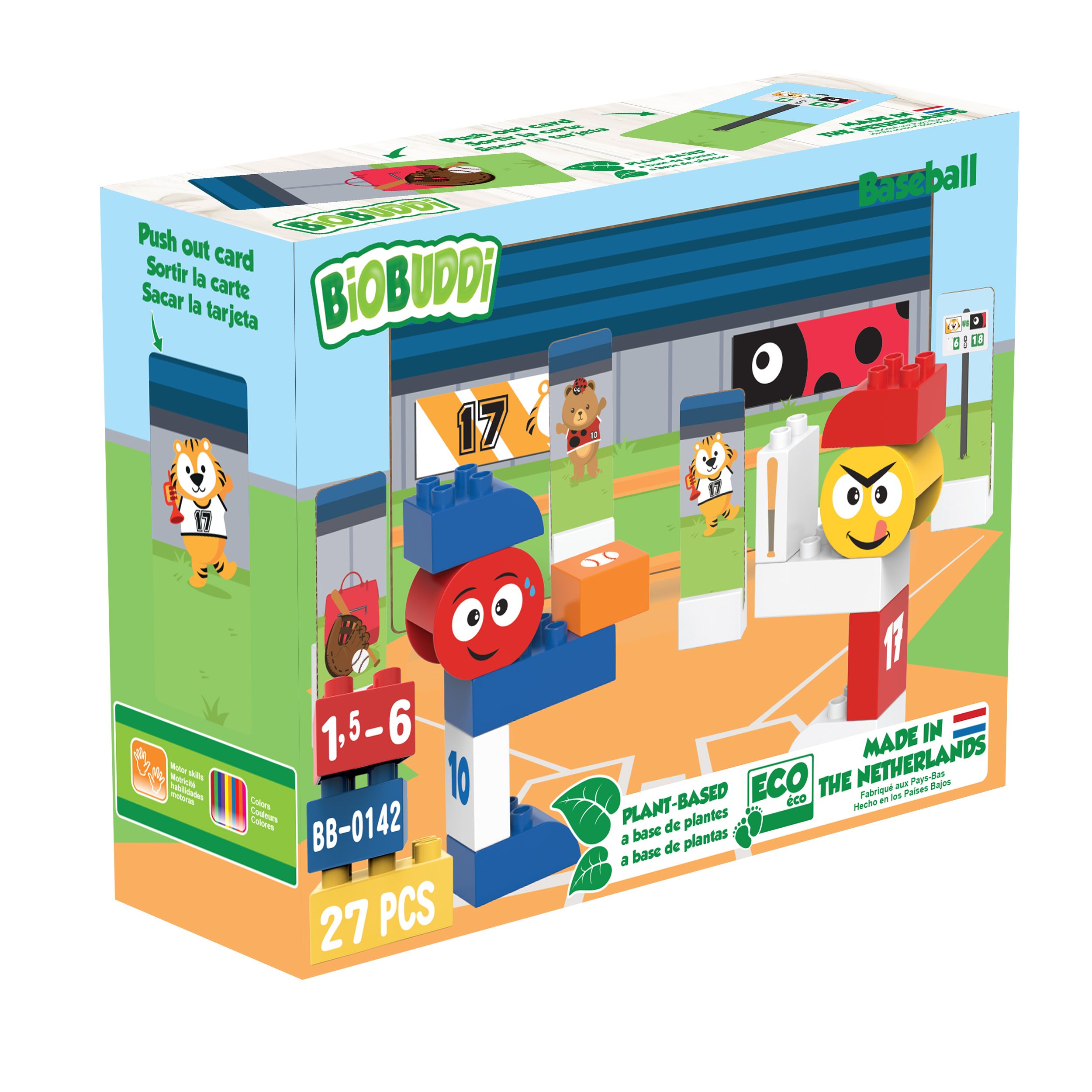 BiOBUDDi Characters Baseball - 27 delig - Bouwspeelgoed - 1,5 - 6 jaar