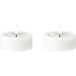 LED Géant Bougie chauffe-plat 2 pièces, Ø 6,8 x 3 cm Blanc