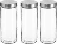 Secret de Gourmet Voorraadbus/voorraadpot - 3 stuks - 2L - Glas - RVS deksel - Luchtdicht