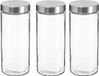 Secret de Gourmet Voorraadbus/voorraadpot - 3 stuks - 2L - Glas - RVS deksel - Luchtdicht