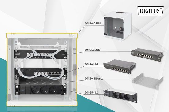 Digitus DN-10-SET-1 rack Wandrek Grijs