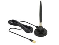 DeLOCK 12421 GSM antenne SMA 3 dBi omnidirectioneel met magnetische voet en RG-174 kabel 3m zwart