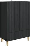 vidaXL Dressoir met lade Zwart 66 x 34,5 x 95 cm Bewerkt hout