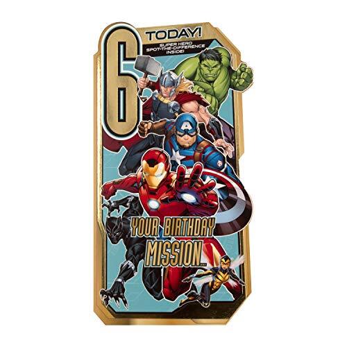 Hallmark Leeftijd 6 Verjaardagskaart a van - Die-Cut Marvel Avengers Design