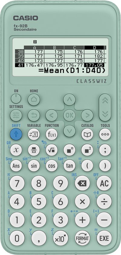 Casio fx-92B Secondaire - Wetenschappelijke rekenmachine - Groen