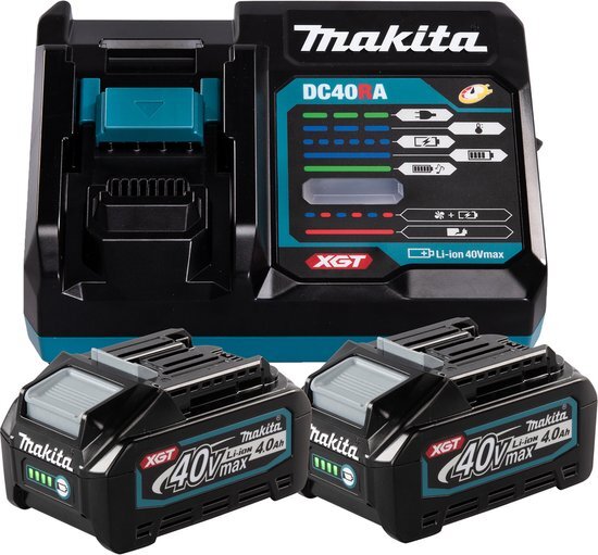 Makita Power Source Kit 40 V max. ( 191L77-9 ) mit 2x BL 4040 Akku 4,0 Ah + DC 40 RA Schnell Ladeger&#228;t XGT LXT
