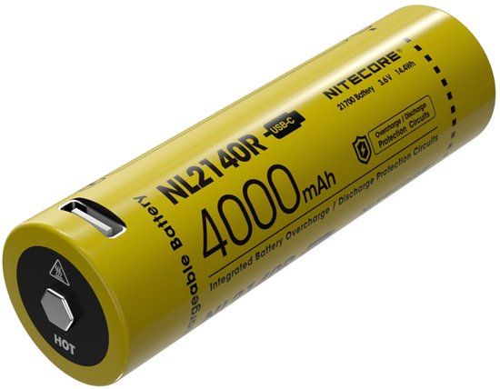 Nitecore NL2140R Oplaadbare 21700 Li-Ion batterij 4000mAh