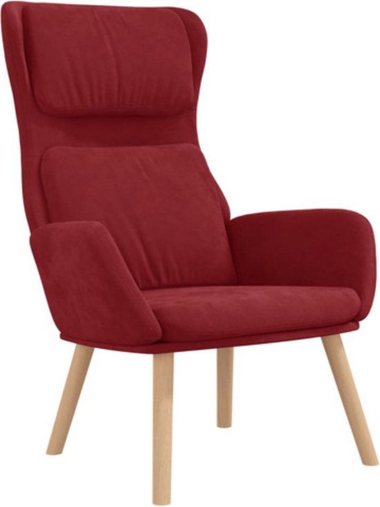 vidaXL Relaxstoel fluweel wijnrood