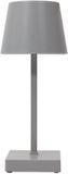 HOME DECO FACTORY LED tafellamp - draadloos/portable - kunststof - zilver/grijs - touch - 26 cm - binnen