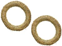 Kaemingk Set van 2x stro kerstkransen 30 cm Beige Hout
