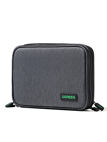 Ugreen Electronics Tas Accessoires Etui Kabel Case met Dubbele Ritsen voor Telefoon, IPad Mini, Oplader, Kabel, Harde Schijf, Powerbank, USB Flashdrives, enz.