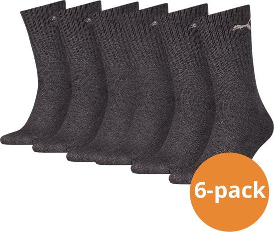 Puma Sportsokken Antraciet - 6 paar - Maat 47/49